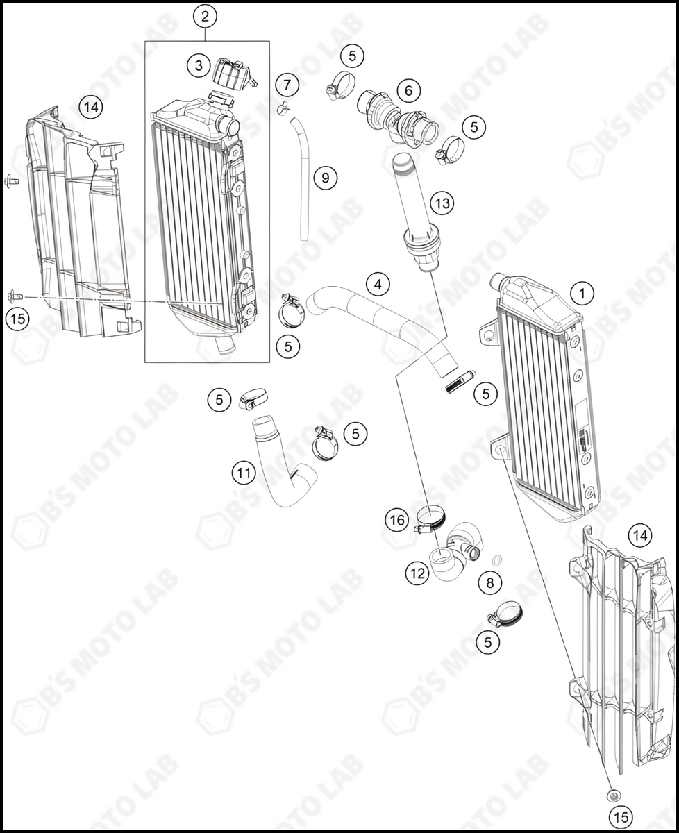 2024 KTM 125SX Radiator left Genuine OEM Parts KTMMOTORCYCLEPARTS