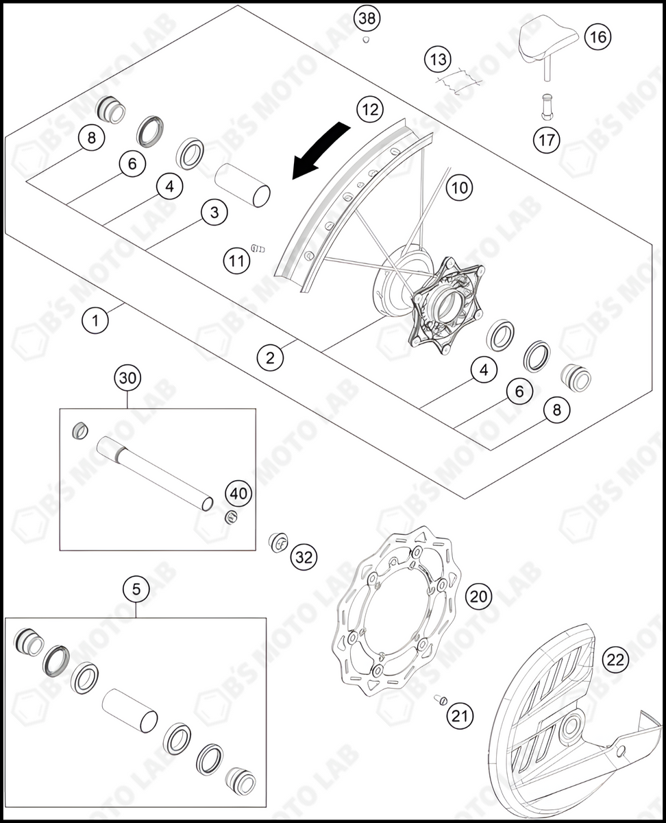 2024 KTM 125SX FRONT WHEEL CMPL. 1.6X21EXCEL Genuine OEM Parts