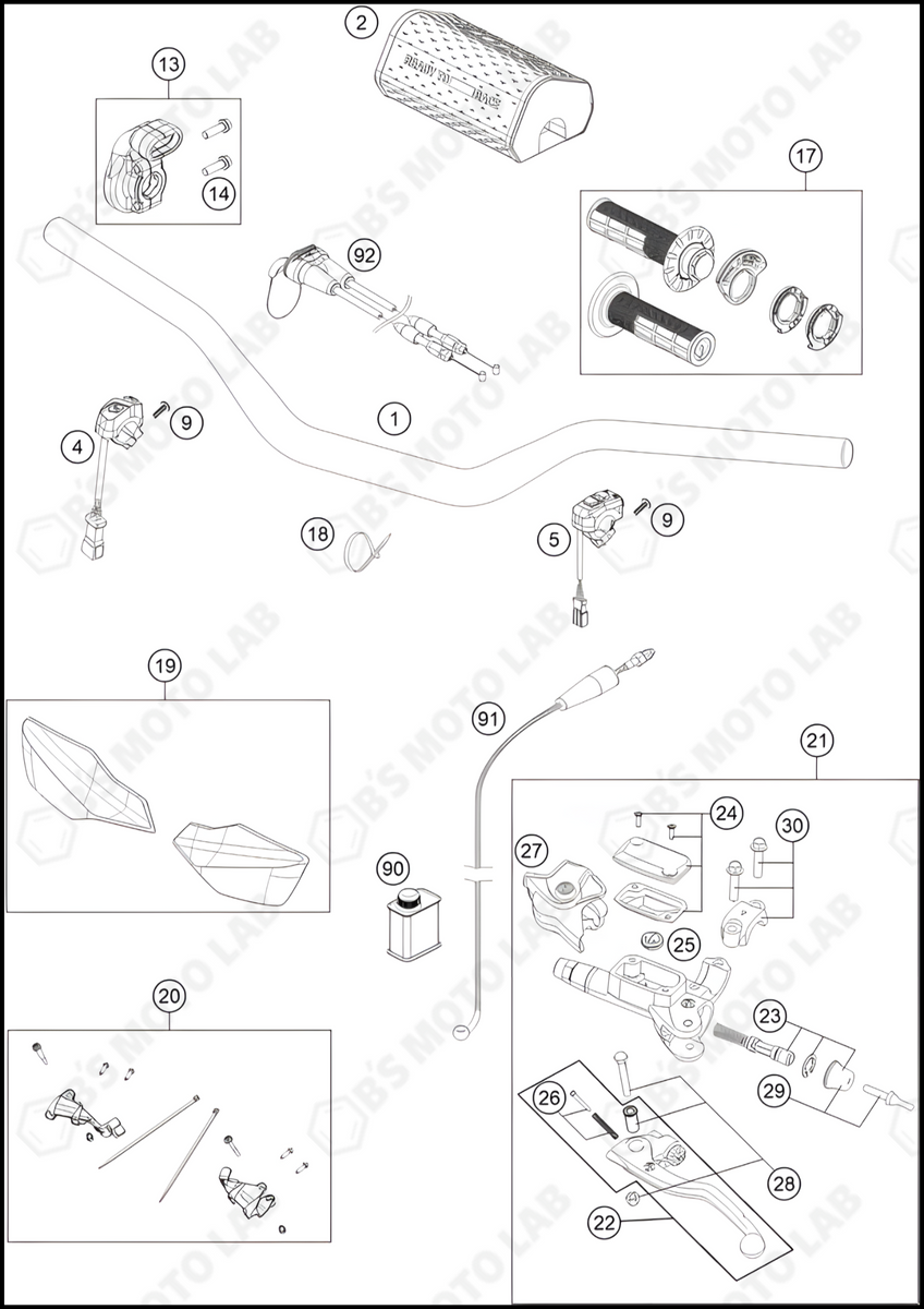 2024 KTM 125SX HANDLEBAR D=28MM Genuine OEM Parts