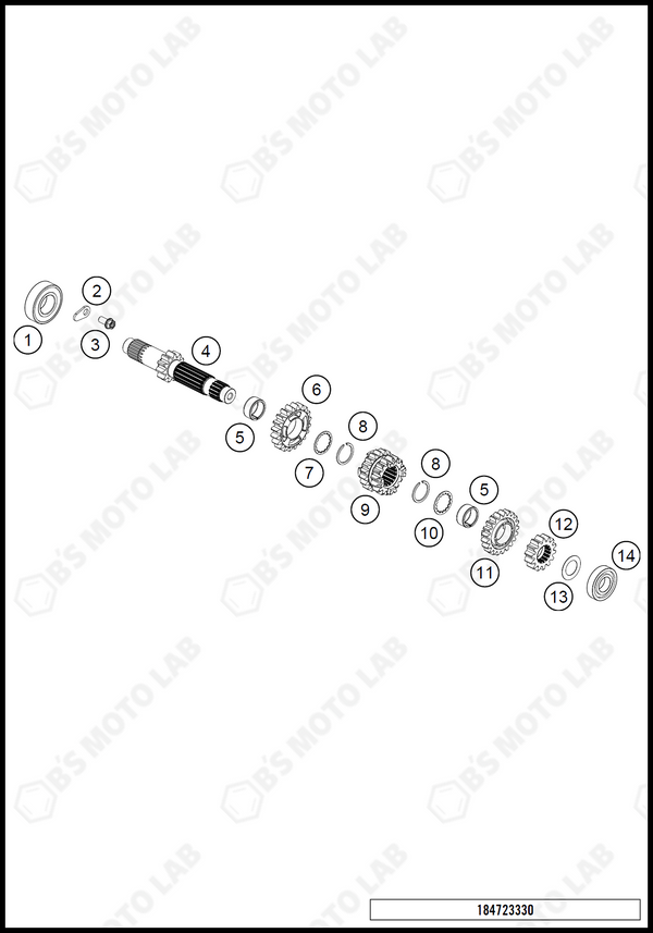 TRANSMISSION I - MAIN SHAFT, 2021 KTM 85-SX-17-14