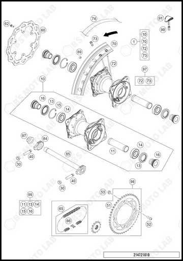 REAR WHEEL, 2021 KTM 85-SX-17-14