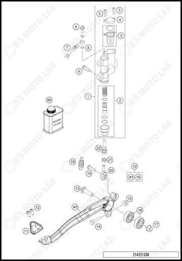 REAR BRAKE CONTROL, 2021 KTM 85-SX-17-14