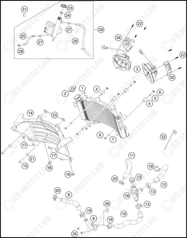 COOLING SYSTEM, 2023 KTM RC-390