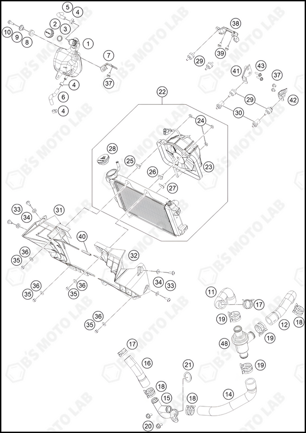 COOLING SYSTEM, 2022 KTM Duke-200