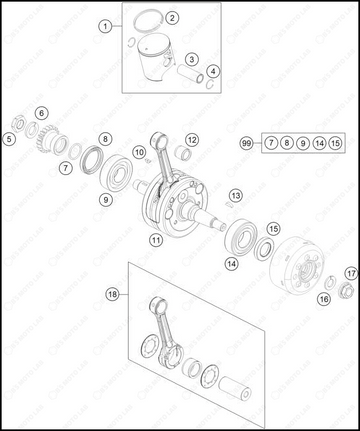 CRANKSHAFT, PISTON, 2025 KTM 85-SX-17-14