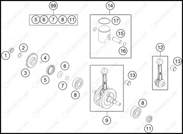 CRANKSHAFT, PISTON, 2022 KTM 50-SX