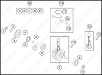 CRANKSHAFT, PISTON, 2023 KTM 50-SX