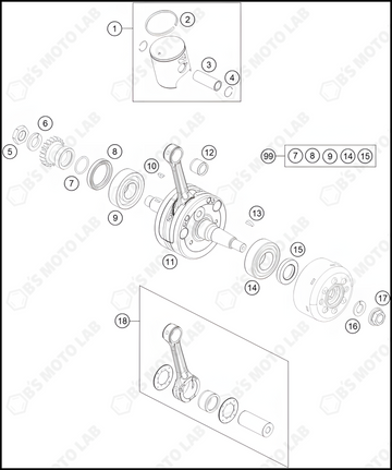 CRANKSHAFT, PISTON, 2023 KTM 85-SX-19-16