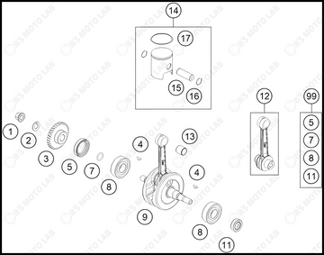 CRANKSHAFT, PISTON, 2025 KTM 50-SX