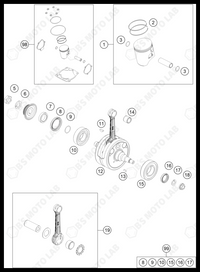 CRANKSHAFT, PISTON, 2022 KTM 300-XC