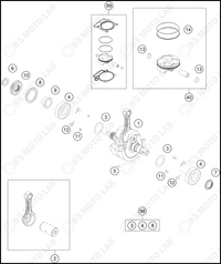 CRANKSHAFT, PISTON, 2023 KTM 350-SX-F