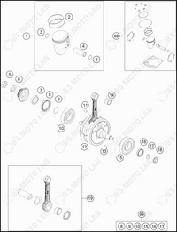 CRANKSHAFT, PISTON, 2022 KTM 250-SX