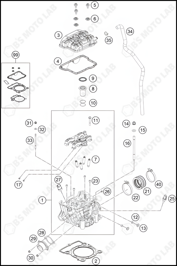 CYLINDER HEAD, 2022 KTM 250-SX-F