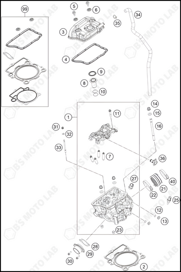 CYLINDER HEAD, 2023 KTM 350-SX-F