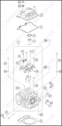 CYLINDER HEAD, 2023 KTM RC-390