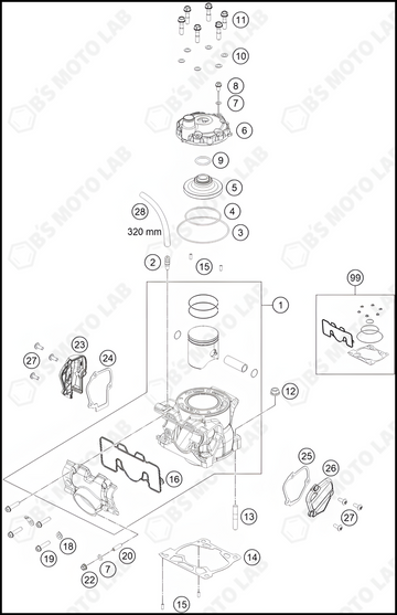 CYLINDER, CYLINDER HEAD, 2022 KTM 125-SX