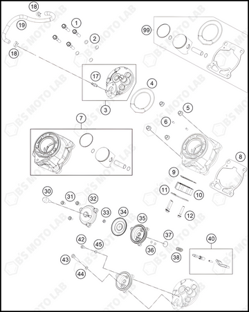 CYLINDER, CYLINDER HEAD, 2025 KTM 65-SX