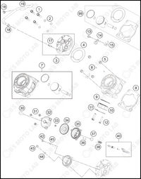 CYLINDER, CYLINDER HEAD, 2023 KTM 65-SX