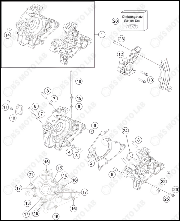 ENGINE CASE, 2023 KTM 50-SX