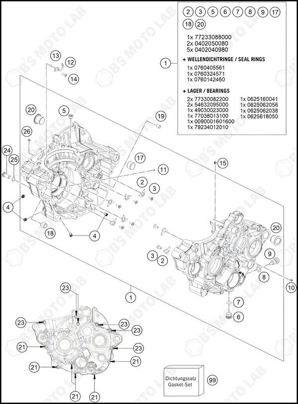 ENGINE CASE, 2023 KTM 250-SX-F