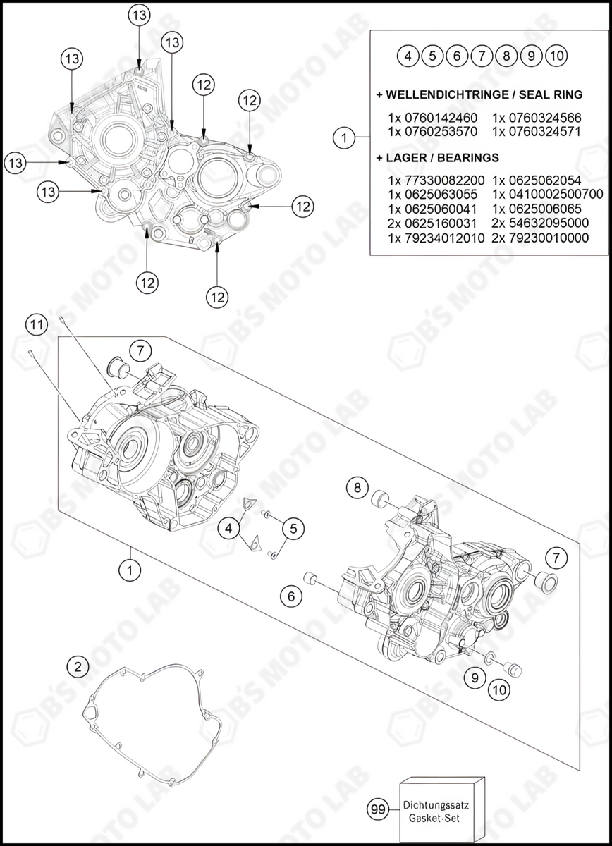 2024 KTM 125SX Engine case cmpl. Genuine OEM Parts