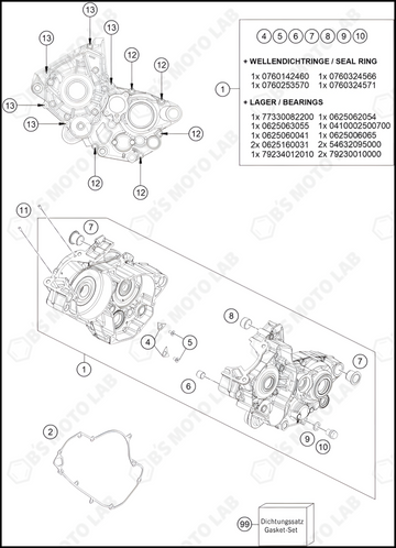 ENGINE CASE, 2024 KTM 125-SX