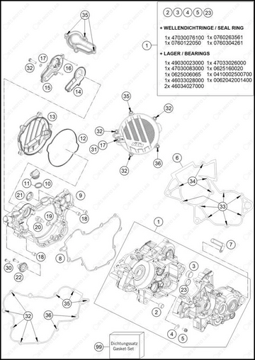 ENGINE CASE, 2025 KTM 85-SX-17-14