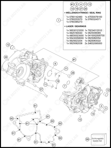 ENGINE CASE, 2025 KTM 250-SX