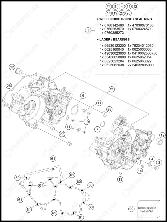 ENGINE CASE, 2025 KTM 250-SX