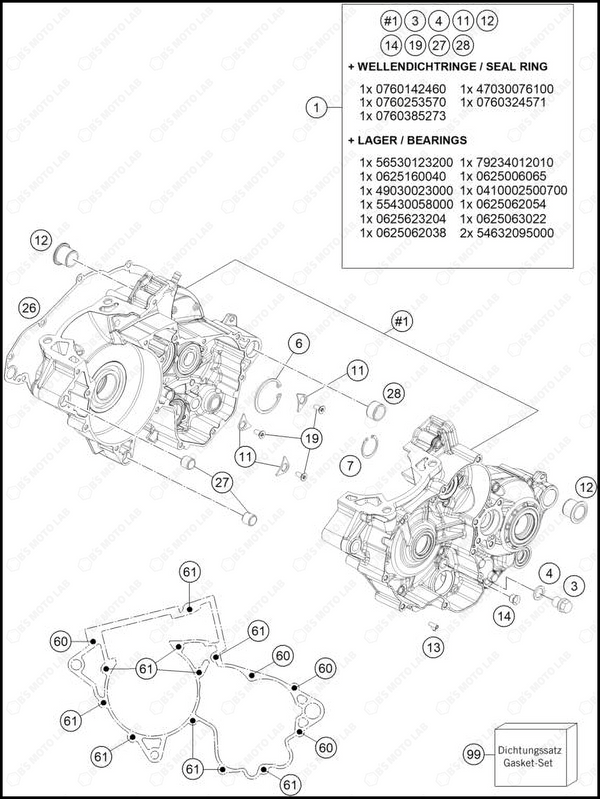 ENGINE CASE, 2025 KTM 300-XC-W