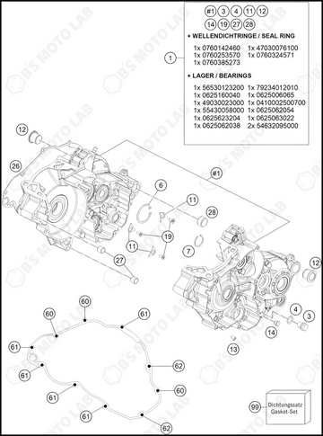ENGINE CASE, 2024 KTM 250-SX