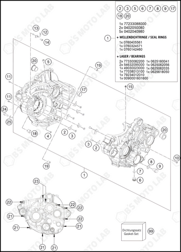 ENGINE CASE, 2022 KTM 250-SX-F