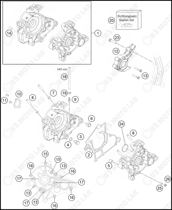 ENGINE CASE, 2023 KTM 50-SX-MINI