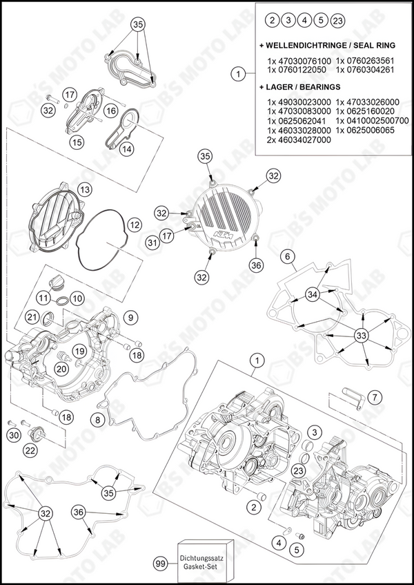 ENGINE CASE, 2023 KTM 85-SX-17-14