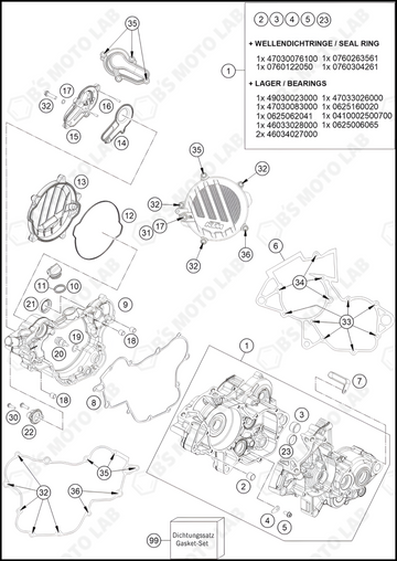 ENGINE CASE, 2023 KTM 85-SX-19-16