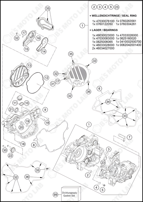 ENGINE CASE, 2024 KTM 85-SX-19-16