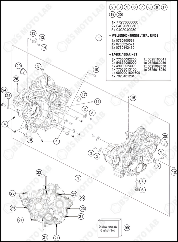 ENGINE CASE, 2024 KTM 350-SX-FE