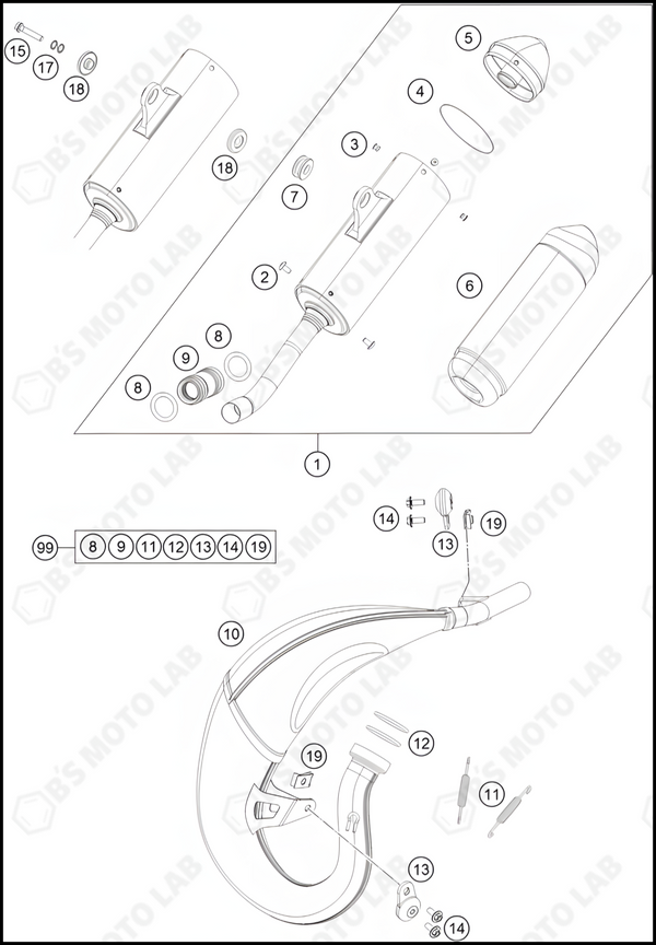 EXHAUST SYSTEM, 2022 KTM 85-SX-19-16