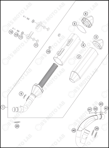 EXHAUST SYSTEM, 2022 KTM 250-SX-F