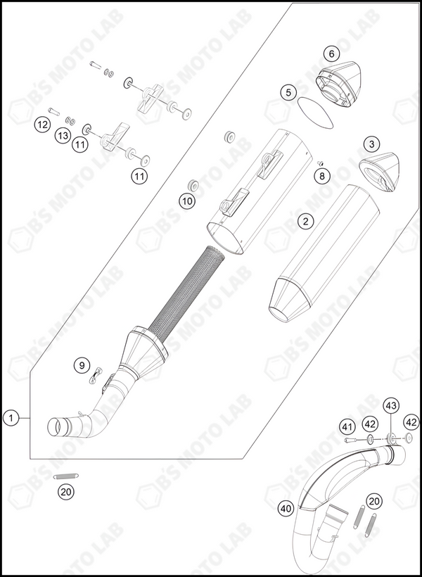 EXHAUST SYSTEM, 2022 KTM 450-SX-F