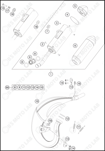 EXHAUST SYSTEM, 2023 KTM 85-SX-19-16