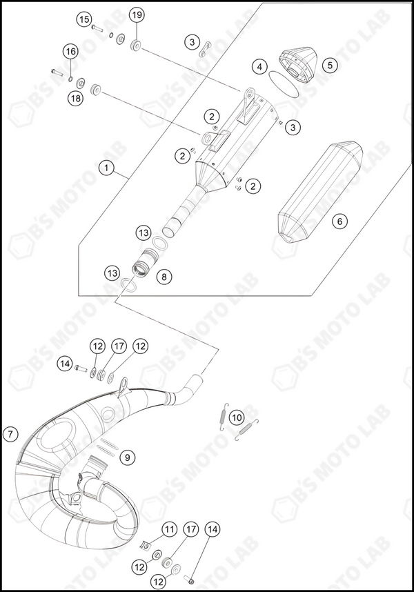 EXHAUST SYSTEM, 2024 KTM 250-SX