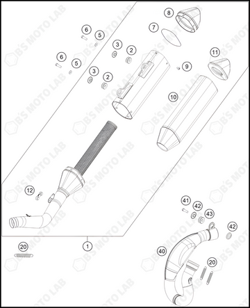 EXHAUST SYSTEM, 2024 KTM 450-SX-F