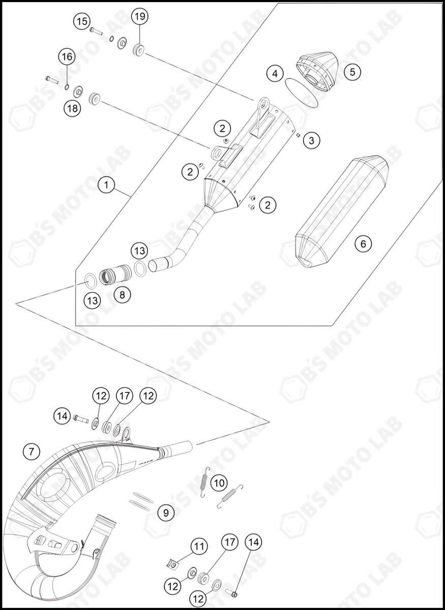 2024 KTM 125-SX silencer SX | Genuine OEM Parts - KTMMOTORCYCLEPARTS ...