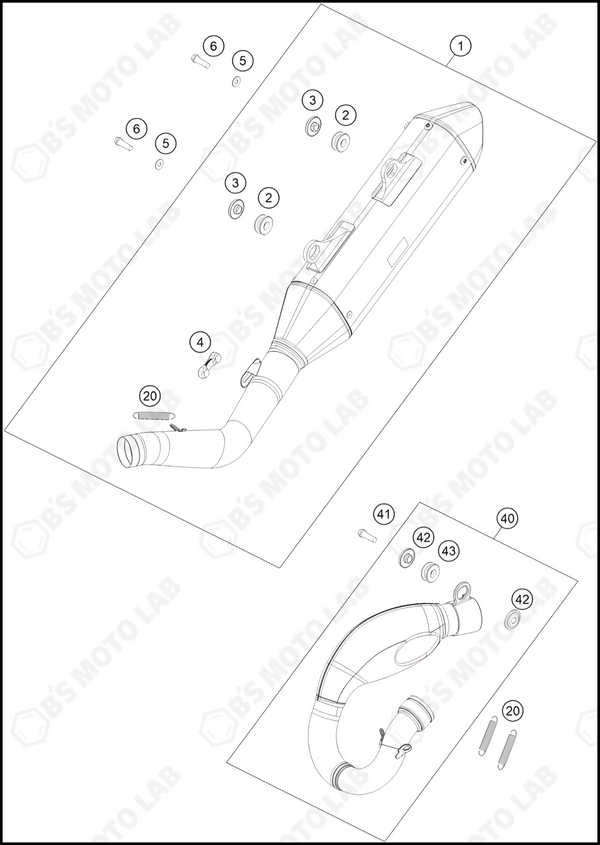 EXHAUST SYSTEM, 2023 KTM 250-SX-FE