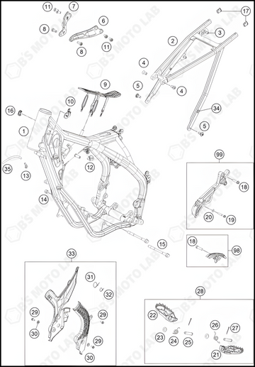 FRAME, 2022 KTM 125-SX