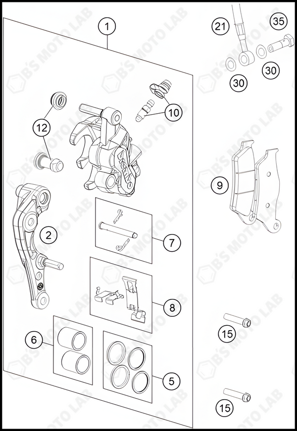 FRONT BRAKE CALIPER, 2022 KTM 125-SX