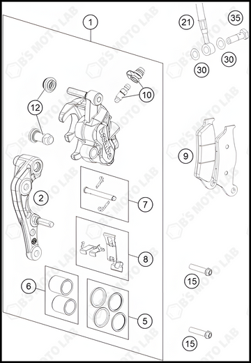 FRONT BRAKE CALIPER, 2022 KTM 250-SX-F