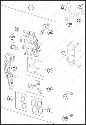 FRONT BRAKE CALIPER, 2025 KTM 300-SX