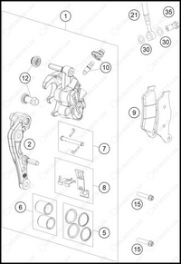 FRONT BRAKE CALIPER, 2025 KTM 300-XC-W